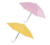 HOOTNEE Lot de 2 Mini-Parapluies Légers pour Vélo Pare-Soleil Extérieur pour Téléphone Portable Parapluies Artisanaux en Tissu Polyester Couleurs Rose et Jaune Accessoires