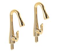 HOOTNEE Lot de 2 Mini Robinets d'eau Dorés pour Maison de Poupée, Accessoires Décoratifs DIY, Robinet Simple en Plastique, Ornements Miniatures pour Salle de Bain Cuisine, Ensemble