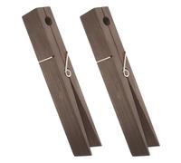 HOOTNEE Lot de 2 Porte-Serviettes en Bois 30X4X5 CM Pinces à Linge Géantes Crochets Muraux Rustiques pour Salle de Bain et Buanderie Support Polyvalent pour Serviette Bain et Peignoir