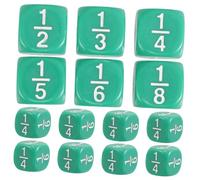 HOOTNEE Lot de 20 Dés Fractionnaires en Acrylique Vert pour Jeux De Mathématiques Et D'Éducation pour La Maison La Salle De Classe Amusants Et Solides