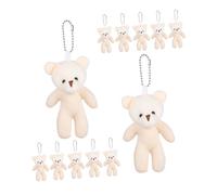 HOOTNEE Lot de 20 Porte-clés Peluche Petit Ours Mini 11 Cm, Accessoires Clés Mignons pour Paquet Et Décoration, Pendentifs Ours en Coton PP Légers pour Usage Quotidien