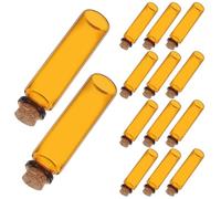 HOOTNEE Lot de 24 Mini Bouteilles à Message en Verre Brun 20 ML avec Bouchon en Liège Petites Fioles Étanches pour Mariage DIY Pots à Thé Décoration Intérieure Présents Souvenirs