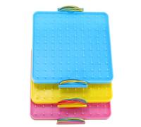 HOOTNEE Lot de 3 Géoplans Double Face 16 Cm pour Élèves, Matériel de Manipulation Mathématique avec Élastiques Colorés, Éducatif Montessori pour Apprentissage Scolaire