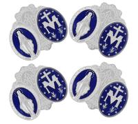 HOOTNEE Lot de 4 Badges à Épingle en Alliage de Zinc Émail Décoration de Bureau Rétro Pliable Ornement Vintage Argenté Figurines Artisanales pour Bureau et Intérieur