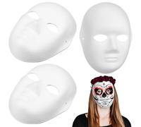 HOOTNEE Lot de 5 Masques en Pulpe Blanche pour Bal Masqué et Fête Halloween, Confortables et Sûrs, pour Décoration DIY et Cosplay