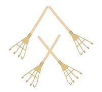 HOOTNEE Lot de 5 Mini Râteaux en Fer Doré 4 Dents Accessoires Décoratifs Vintage pour Maison Miniature Outils de Jardinage pour Kit Plantation et Décoration Intérieure Ornement d'Autel