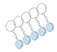 HOOTNEE Lot de 5 Porte-clés Globe Terrestre Suspendus, Pendentifs Mini Globe en Métal Léger et Résistant, Couleurs Vives, Accessoires Décoratifs pour Clés de Voiture et Présents