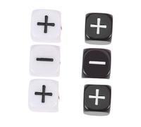 HOOTNEE Lot de 6 Dés de Jeu Standard en Plastique Signes Plus et Moins 3 Noirs 3 Blancs Taille Moyenne Éducatif pour Garçon et Filles pour Fêtes et Jeux de Société