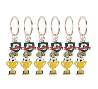HOOTNEE Lot de 6 Porte-clés Football en Alliage de Zinc avec Pendentifs Trophée en Métal, Décoratifs et Résistants, Accessoires pour Fête ou Paquet à Dos