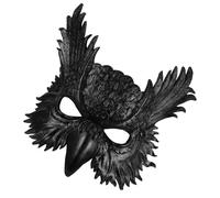 HOOTNEE Masque D'halloween en Polyuréthane Léger Noir Bec D'oiseau Réaliste, Sangle Élastique Ajustable, Masque de Bal Masqué Animal pour Carnaval, Cosplay et Fête Costumée