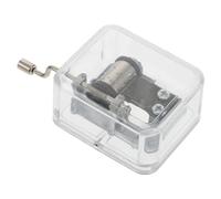 HOOTNEE Mini Boîte à Musique Mécanique à Manivelle en Acrylique Transparent Présent d'anniversaire 1 Pièce Mélodie Claire Artisanal DIY pour Garçon et Filles et Décoration Festive