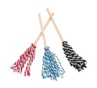 HOOTNEE Mini Serpillières pour Maison de Poupée Lot de 3 Mini Outil de Nettoyage Décoratif Accessoires de Scène Miniatures Tissu et Bois Modèle 1:12