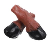 HOOTNEE Moufles en Latex Marron Forme Sabot de Cheval pour Cosplay et Halloween, Paire D’accessoires D’halloween Flexibles et Résistants, Costume Fête Équestre, Usage Mains, Léger