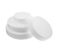 HOOTNEE Moule Gâteau en Mousse 4 Couches 4pcs Rond Blanc en Mousse pour DIY Décoration de Gâteaux et Présentoir Options de Collage