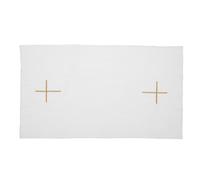 HOOTNEE Nappe D'autel en Lin Blanc Brodé avec Croix Linge de Communion pour Liturgie, Corporal Liturgique Solide avec Bords Renforcés, Tissu Purificateur pour Cérémonie Religieuse et