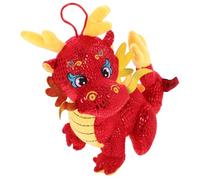 HOOTNEE Peluche Dragon Décorative 24 CM pour Nouvel an Chinois Mascotte Dragon en Peluche Colorée Zodiaque Chinois Présent Festif et Décoration Maison