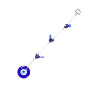 HOOTNEE Pendentif Mural en Alliage Émaillé 3 Hirondelles Décor Coloré Ornement Œil Bleu Fait Main Décoration Murale Suspendue Maison Protection Le Mauvais Œil Style Amulette