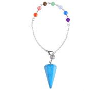 HOOTNEE Pendentif Pendule Hexagonal en Cristal Naturel pour Chakras Fonction Divinatoire, Design Élégant en Pierre D'agate, pour Contemplation Pleine Lune