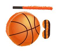 HOOTNEE Piñata de Ballon de Basketball en Carton Résistant avec Papier Crépon Coloré Jeu Interactif avec Bandeau et Bâtonnet Boucle Suspendre Solide Décoration pour Fête D’Anniversaire