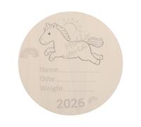 HOOTNEE Plaque Commémorative en Bois Beige pour Bébé Espace Dédié aux Détails de Naissance, Accessoire Photo pour Séances Photo et Souvenirs Familiaux