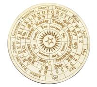 HOOTNEE Plaque d'Astrologie en Bois Petit Format Accessoire de Divination Sculpté Plateau d'Information Divinatoire Outil pour Rituel Surface Lisse sans Bavure Usage Ésotérique et