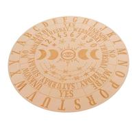 HOOTNEE Plateau de Divination en Bois 25 X 9 Cm Motif Décoratif Gravé, Accessoire de Divination Wicca, Planche Pendulaire pour Jeux de Radiesthésie et Décoration Ésotérique