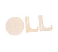 HOOTNEE Porte-bracelet Naissance Bébé en Bois Gravé Rond avec Support, Plaque Bois pour Annoncer Naissance, Décoration Maternité, Souvenir -né 15 Cm Socle 10,3x13 Cm, Lot de 2 Set