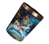 HOOTNEE Poubelle à Déchets en Cuir Grosse Taille Motif Cerf, Conteneur à Déchets de Bureau et Salle de Bain, Corbeille à Papier Légère et Compacte Cuisine et Hôtel, 1 Pièce