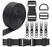HOOTNEE Set de Boucles de Sangle Réglables en Nylon et Plastique Noir, Accessoires Portables Multifonctions pour Paquet, Valises et Bandoulières, 31 Pièces