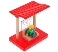 HOOTNEE Set de Plateforme de Gare Bois pour Circuit de Train Accessoire Décoratif DIY Modèle Robuste et Facile à Monter Éducatif pour Garçon Fille