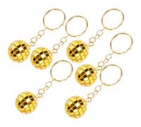 HOOTNEE Set de Porte-clés Design Miroir en Plastique Lot de 12 Boule Disco Dorée Accessoires Rétro Élégants et Polyvalents pour Fêtes 70 pour Soirées et Anniversaires