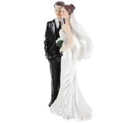 HOOTNEE Statuette de Couple Mariés en Résine Figurine Romantique Décorative pour Mariage Décoration Intérieure Saint-Valentin Souvenir D’Amour pour Anniversaire Sculpture Élégante
