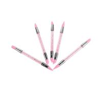 HOOTNEE Stylo de Sculpture en Silicone Doux pour Ongles 5 Pièces Double Embout Outil de Manucure pour Modelage 3d, Compatible Ongles Naturels et Extensions, Salon de Manucure