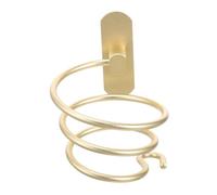 HOOTNEE Support Mural Sèche Cheveux sans Perçage Aluminium Porte Séchoir Cheveux Doré pour Salle de Bain Rangement Spiralé Compatible Multi Installation Facile et Gain de Place