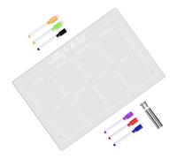 HOOTNEE tableau blanc acrylique de table effaçable à sec, tableau blanc transparent, lot de 1, pour tableau mémo hebdomadaire et listes de tâches, réutilisable, facile à utiliser