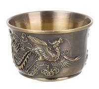 HOOTNEE Tasse à Thé Ancienne Dragon et Phénix en Bronze, Style Rétro | Marron, Résistante aux Chocs, pour Cérémonies Traditionnelles Chinoises, Usage Domestique, Collection Personnelle