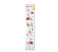 HOOTNEE Toise Murale Facile à Suspendre pour Garçon et Filles de Croissance en Tissu Blanc Style Nordique Motif Fleur Cartoon pour la Taille de Bébé et Garçon et Filles