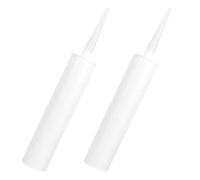 HOOTNEE Tube de mastic vide 2 pièces, tube de mastic rechargeable 300ml, plastique réutilisable blanc, embout, pour application de sable époxy coloré