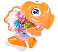 HOOTNEE Voiture Mécanique à Rouages pour Garçon et Filles de 1 à 3 Ans Poisson Lumineux et Sonore en ABS Roues Multidirectionnelles Kit 1 Pièce Éducatif et Amusant