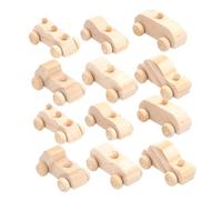 HOOTNEE Voitures en Bois à Peindre 12Pcs Jouets Éducatifs pour Garçon et Filles DIY Artisanat Jouets Non Finition Bricolage Créatif pour Tout-Petits Activités Manuelles Décorations de Fête