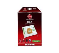 Hoover H63 Sacs d’Origine en Microfibre Pure EPA, 4 Pièces, Blanc | Filtre Pure EPA avec Charbon Actif Anti-Odeurs, Haute Filtration des Poussières, Compatible avec Aspirateurs Hoover