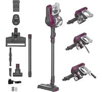Hoover HF110P, Aspirateur Balai sans Fil Multifonction,Puissance 22V,Autonomie 30min,Mode Continu, Grande Capacité 0,9L, Electrobrosse LED,Position Park&GO, Brosse Multi Surfaces + Suceur Plat