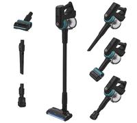 Hoover HF410P Aspirateur Balai sans Fil, Puissant 42AW, Ultra-Maniable à 360°, Tous Types de sols, Brosse Anti-Twist avec éclairage LED, Mini Turbobrosse LED Spécial Animaux, Noir Vert Bleu Océan