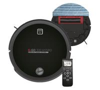 Hoover HGO320H Aspirateur Robot Nettoyeur et Laveur 2 en 1, Grande Puissance d'aspiration, Silencieux 65dB, Grande Autonomie de 2 h, 2 réservoirs, Contrôle à Distance, 0,35 litres, Noir