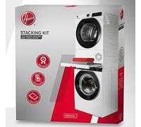 Hoover Kit d'empilage universel avec étagère coulissante pour machines à laver et sèche-linge, convient aux machines à laver d'une profondeur de 47-62 cm, peu encombrant, facile à installer, blanc