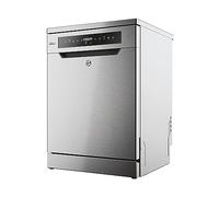 Hoover Lave-vaisselle HF 6B4S1PX, 16 couverts, utilisation intelligente avec technologie Wi-Fi et Bluetooth, tiroir à couverts, tuyau Aquastop, argenté