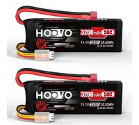 HOOVO 3S Lipo Batterie 11,1 V 3200 mAh 50 C SoftCase Lipo Batterie avec Deans T Plug RC Batterie pour RC Voiture RC Hélicoptère Avion Quadcopter RC Modèles (2 Paquets)