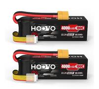 HOOVO 6S Lipo Batterie 22,2 V 4000 mAh 100 C RC Batterie Étui Souple avec Prise XT90 pour 7RC Quadcopter Avion Hélicoptère Voiture Bateau Hobby Hélicoptères Taille 600 (Lot de 2)