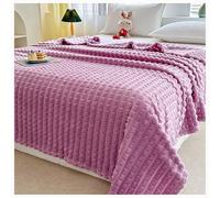 Hoowarm Couverture Polaire Moelleuse en Flanelle Grand Jeté de Canapé Fausse Fourrure de Lapin 100/150/180/200/230cm Doux Peluche Chaude Plaid pour Canapé, Fauteuil et lit(I,180x200cm)