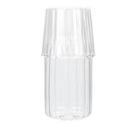 HOOWIFFY 1 Set Bouilloire à Jus et Carafe avec Tasse 400ml en Verre Alimentaire Facile à Utiliser pour Eau et Thé Élégant pour Fêtes et Piscine